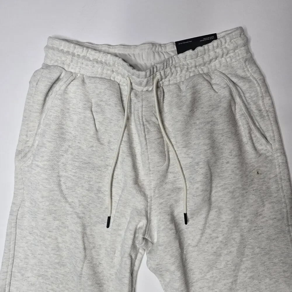 American Eagle AE 24/7 Jogger Sweatpants Mens S Heather Cream Fleece NWT